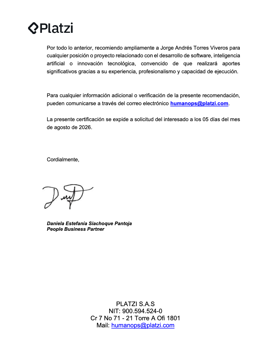 Certificación laboral Platzi S.A.S — página 2